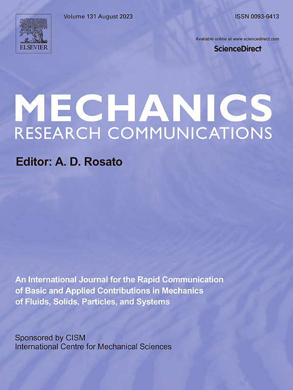 Go to journal home page - Mechanics Research Communications